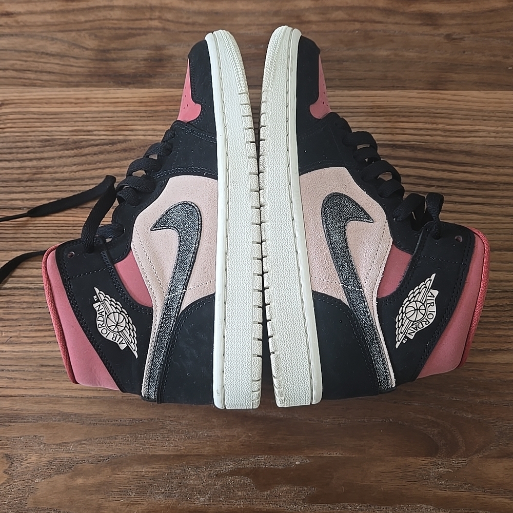 Jordan Women's Black and Pink Sneakers - Picture 10 of 12
